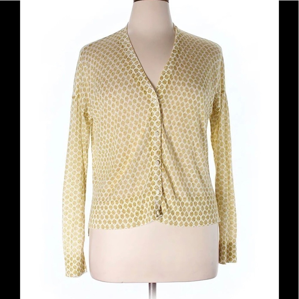 Ann Taylor LOFT yellow cardigan sweater button down